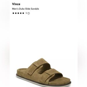 Vince Men's Duke Brown Suede Slide Sandals. Size 13.